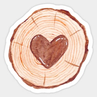 wood heart Sticker